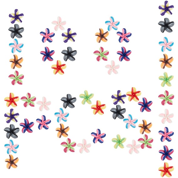 Kits de fabrication de bracelets extensibles en perles de fleurs à faire soi-même, y compris 3pcs perles d'argile polymère faites à la main, fil élastique