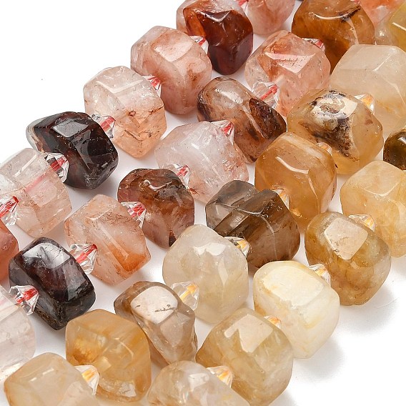 Природного кварца нитей бисера, самородки, граненые, с пластиковой бисера