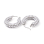 ABS Plastic Imitation Pearl Beaded Ring Hoop Earrings, Brass Jewelry for Women