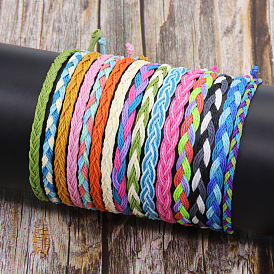 Богемный плетеный браслет для женщин и мужчин с волнистым шармом