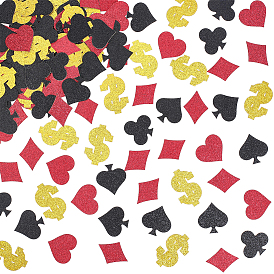 200 piezas 2 bolsas con purpurina temática de póker confeti de papel, para decoraciones de fiesta, formas mixtas