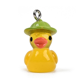 Непрозрачные подвески смолы, очарование утки, с платиново-железными петлями