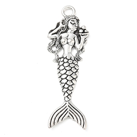 Tibetan Style Alloy Big Pendants, Mermaid Charms