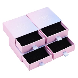 Paper Drawer Box, with Black Sponge & Polyester Rope, Square