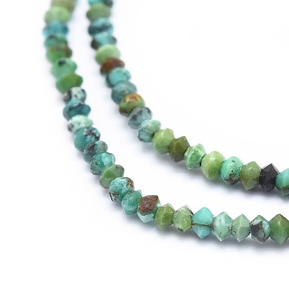 Natural Turquoise Beads Strands, Faceted, Rondelle