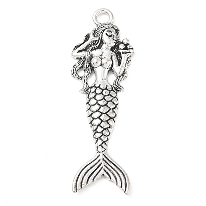 Tibetan Style Alloy Big Pendants, Mermaid Charms