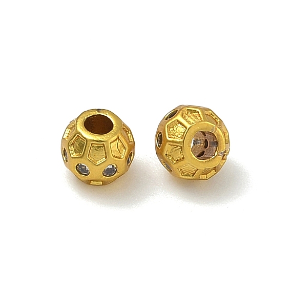 Латунные микропаве из прозрачного кубического циркония, круглые, долговечный, стойки покрытие