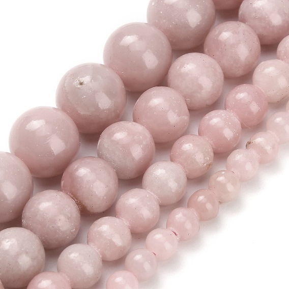 Натуральный розовый опал бусы пряди, класс А, круглые