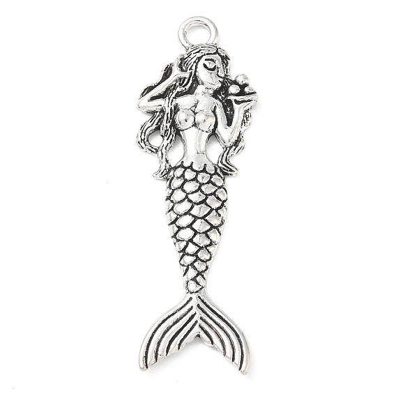Tibetan Style Alloy Big Pendants, Mermaid Charms