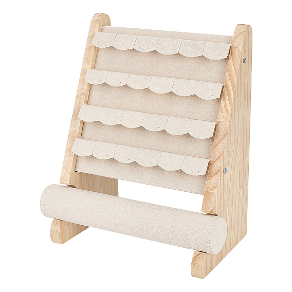 Съемные деревянные подставки для ювелирных изделий: серьги, браслеты, часы., с микрофиброй