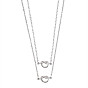 Fashionable Stainless Steel Heart Knot Necklace Set with Collarbone Lock