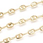 Brass Handmade Coffee Bean Chains, with Spool, Long-Lasting Plated