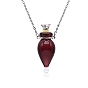 Lampwork Teardrop Perfume Bottle Necklaces, Pendant Necklace with Stainless Steel Chains