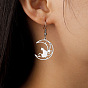 Moon Cat Pendant - Titanium Steel Hook Earring with Unique Design