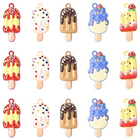 15шт 5 стили подвески из цинкового сплава, мороженое, выпечка окрашены
