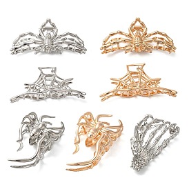 Halloween Alloy Claw Hair Clips for Women Girls, Spider/Spider Web/Skeleton Hand