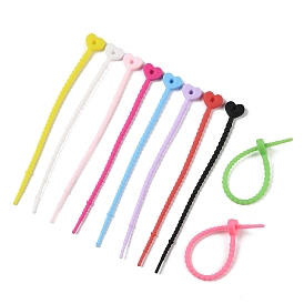 Heart Shape Silicone Cable Zip Ties, Cord Organizer Strap, for Wire Management