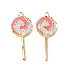 304 подвески из нержавеющей стали, с эмалью, ионное покрытие (ip), леденец очарование, реальный 18 k позолоченный