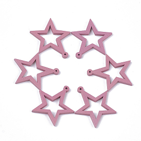 Spray Painted Wood Pendants, Star