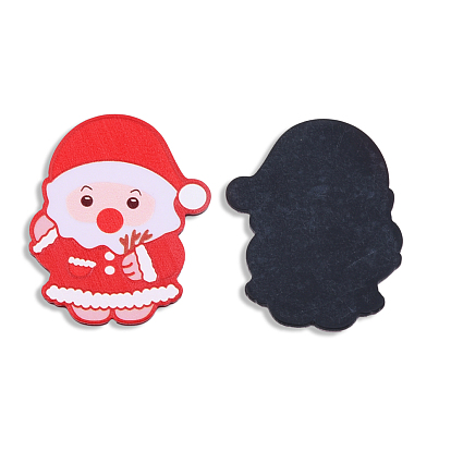 Printed Embossed Opaque Acrylic Cabochons, Christmas Style, Snowman