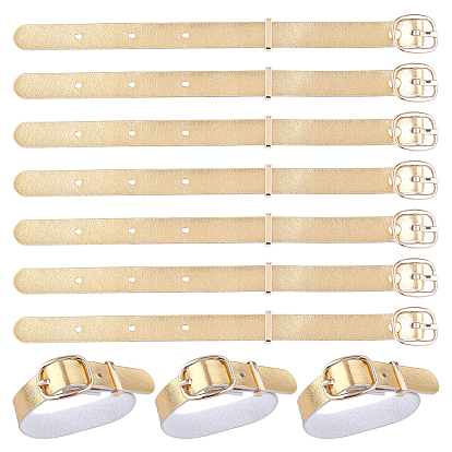 10шт. ремни для багажных бирок из искусственной кожи, держатели именной бирки для чемодана, с пряжкой сплава, с 10шт. сплавными подвесками