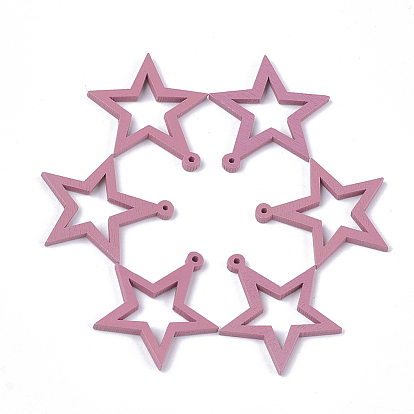 Spray Painted Wood Pendants, Star