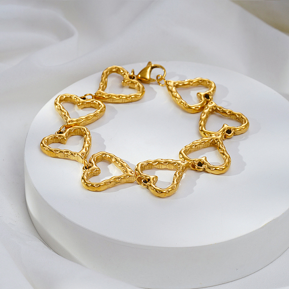 Стильные браслеты-цепочки из нержавеющей стали в форме сердца для женщин