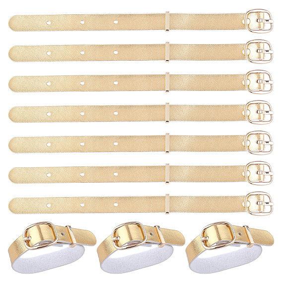 10шт. ремни для багажных бирок из искусственной кожи, держатели именной бирки для чемодана, с пряжкой сплава, с 10шт. сплавными подвесками