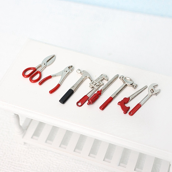 1:12 Mini Miniature Toy Mini Toolbox, Metal Alloy Tool Set