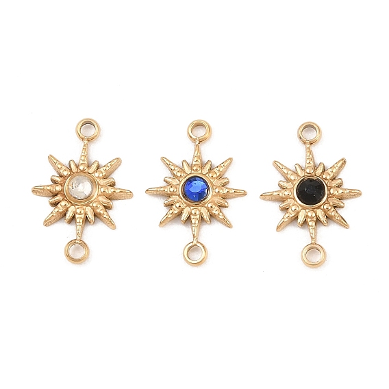 304 Подвеска-коннектор из нержавеющей стали с микропаве из кубического циркония, звездные ссылки, золотые