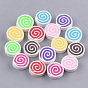 Handmade Polymer Clay Cabochons, Flat Round with Vortex