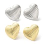 Brass Stud Earrings for Women, Heart