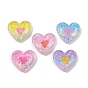 Прозрачные сердечки из смолы кабошоны, с блестка, два тона
