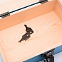Caja de madera de pino, con patrón de palabra vintage y llaves de hierro, caja de almacenaje, Rectángulo