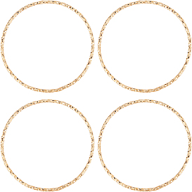 20 латунные соединительные кольца шт., текстурированный и паяный, без никеля , круглые кольца