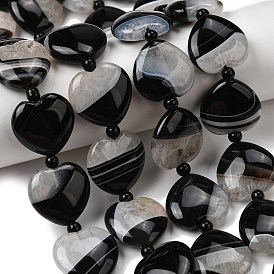 Природный агат бисер нитей, окрашенная и подогревом, сердце