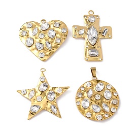 304 кубический стальные подвески из нержавеющей диоксида циркония, золотые