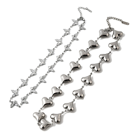 304 из нержавеющей стали ссылка цепи ожерелья, не тускнеет, цвет нержавеющей стали