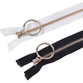 Nylon Garment Accessories, Zip-fastener Component Sets, Nylon and Brass Zipper & Alloy Zipper Puller, Light Gold