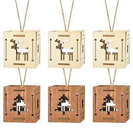 1 набор 6 шт 2 стили рождественский квадрат сращивание деревянный орнамент смешанные цвета