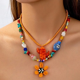 Женские кулоны-ожерелья ручной работы в технике лэмпворк