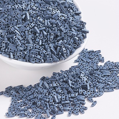 Perles miyuki quart de tila, perles de rocaille japonais, 2-trou, couleurs métalliques mates