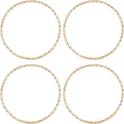 20 латунные соединительные кольца шт., текстурированный и паяный, без никеля , круглые кольца