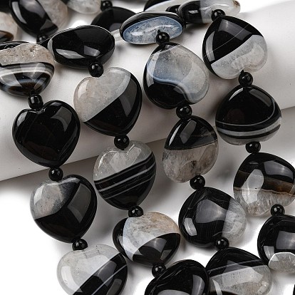 Природный агат бисер нитей, окрашенная и подогревом, сердце