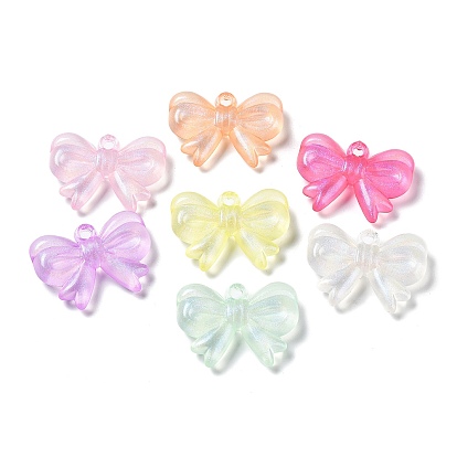 Transparent Acrylic Pendants, Luminous, Glow in the Dark, Bowknot