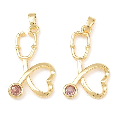 Латунные микро проложить кубического циркония подвески, стетоскоп