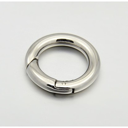 Smooth 304 Stainless Steel Spring Gate Rings, O Rings, Snap Clasps