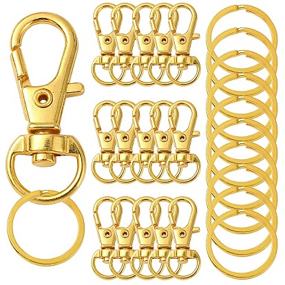 DIY Alloy Swivel Lobster Claw Clasps & Iron Split Key Rings Keychain Finding Kits