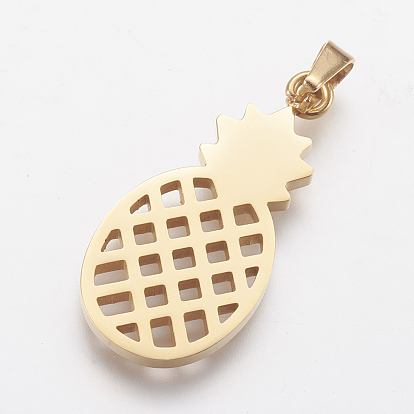 Ion Plating(IP) 316 Surgical Stainless Steel Pendants, Pineapple