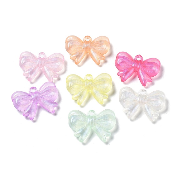 Transparent Acrylic Pendants, Luminous, Glow in the Dark, Bowknot